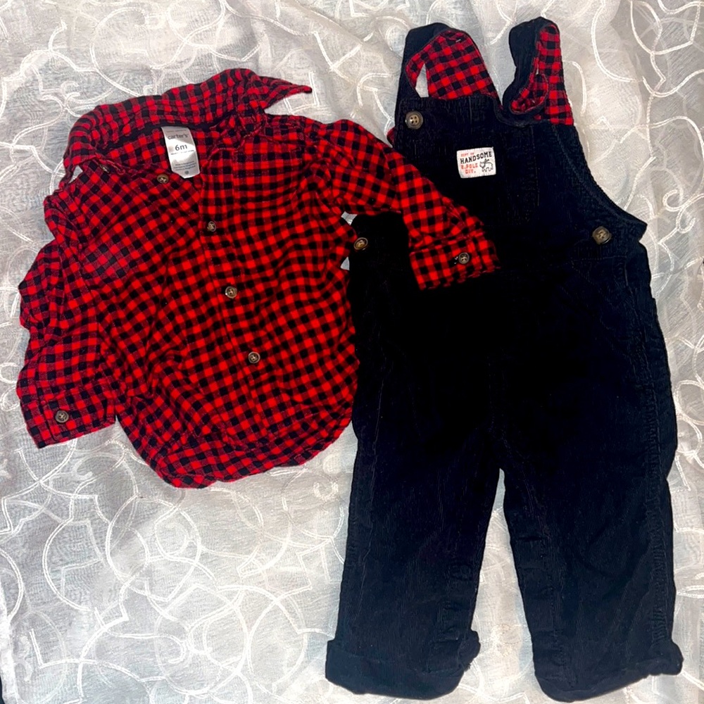 Lumberjack style outfit for baby! 6 months. 2 piece set.